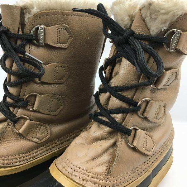 SOREL Vintage Canada Snow Boots Lined Beige size 25.0 Men's(USED)