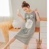 New Cartoon Totoro Pajamas Girls Sleepwear Night Dress Gray Color Summer Home Wear Comfortable Short Sleeve Dress Plus Size