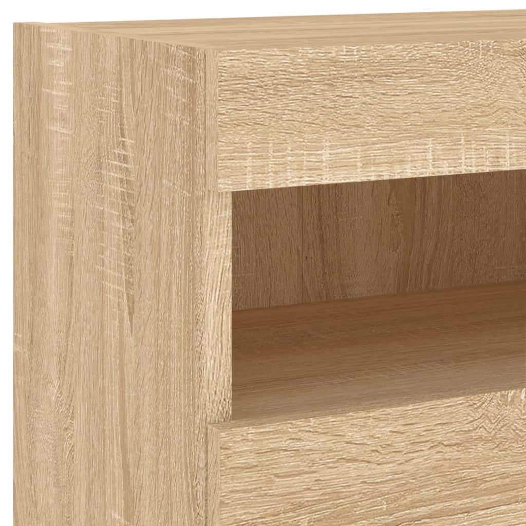 Wall Mounted TV Cabinet with LED Lights Sonoma Oak Finish 40 x 30 x 40 cm