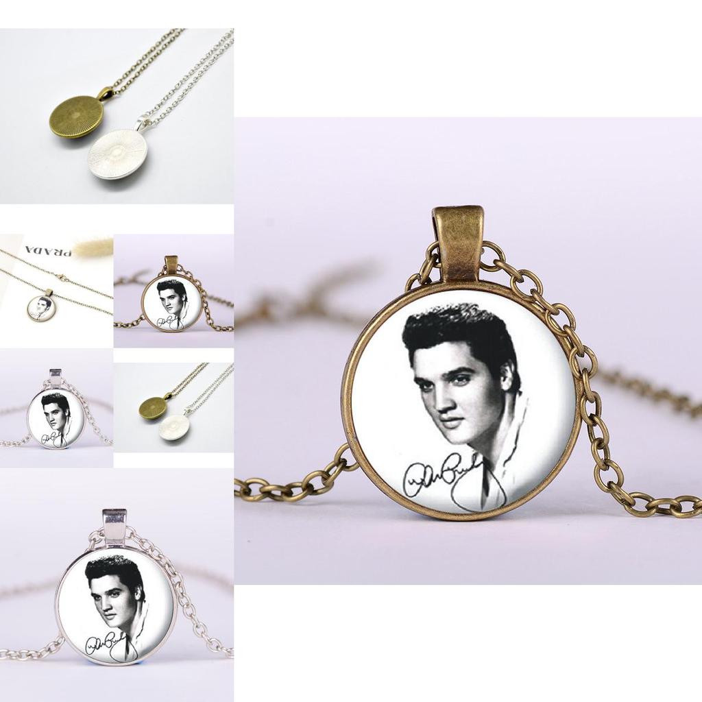 Time Portrait Gemstone Pendant Necklace Retro Glass Pendant Sweater Chain