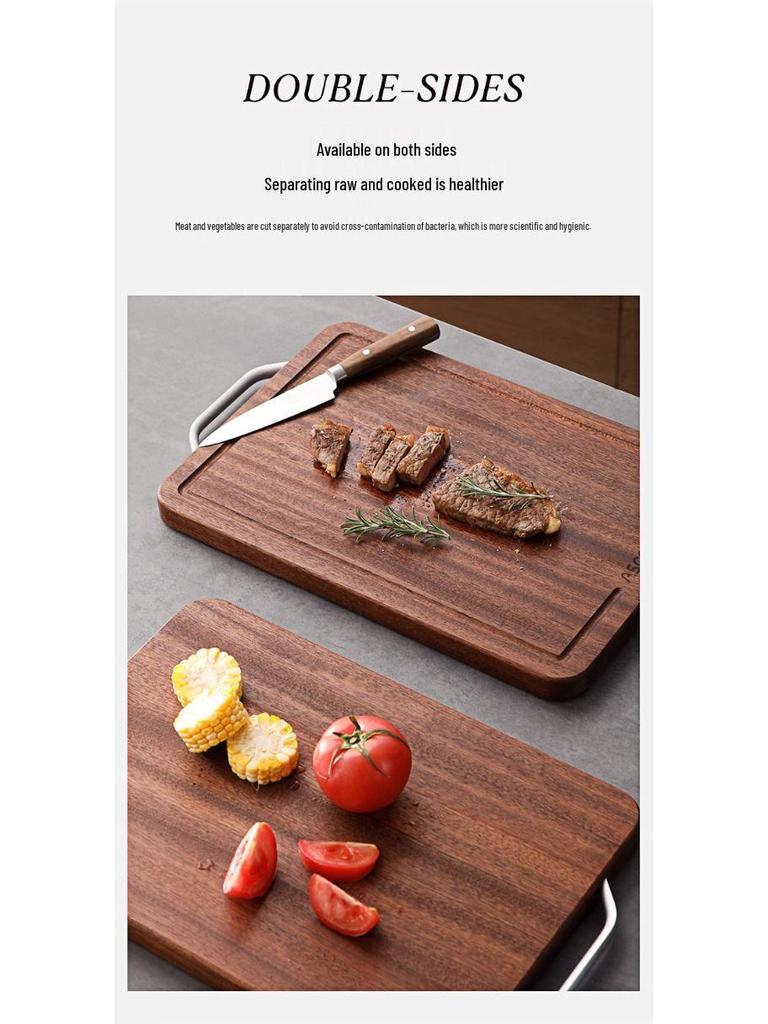 Mildew-Proof Wenge Wood Double-Sided Cutting Board - Food-Grade Solid Wood Chopping Board for Kitchen
