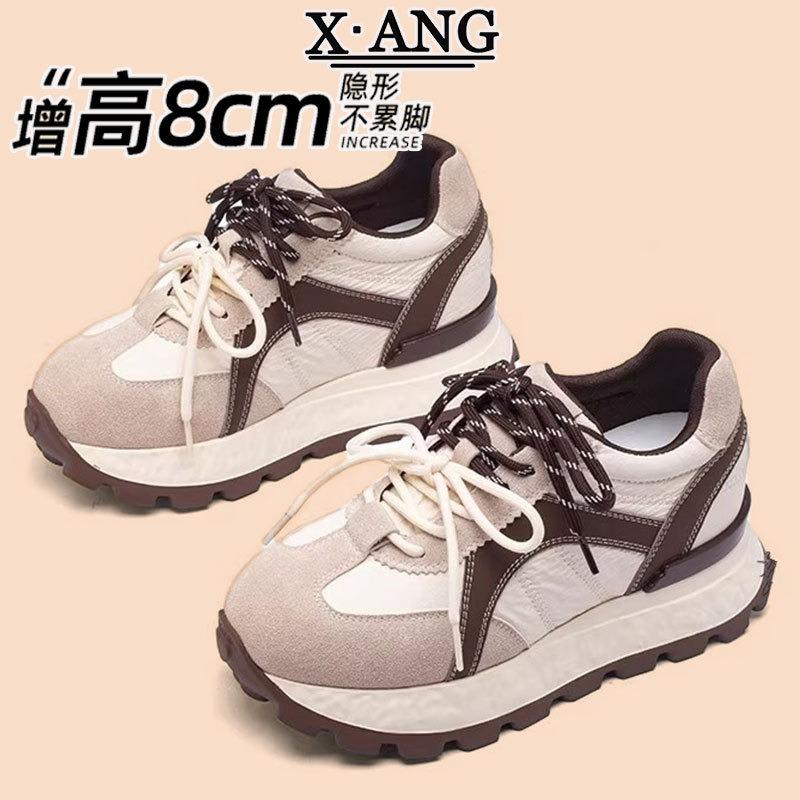

cm inner height increase small women s shoes genuine leather women s thick-soled casual sports shoes dad shoes 39