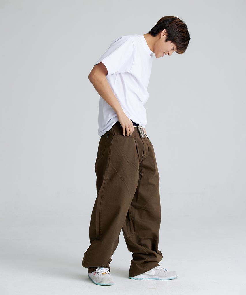 Bieseulaebis Mid 90 Baggy Cotton Pants Dark Khaki