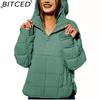 BITCED Women's Warm Cotton Coat with Zip-Up Cardigan
