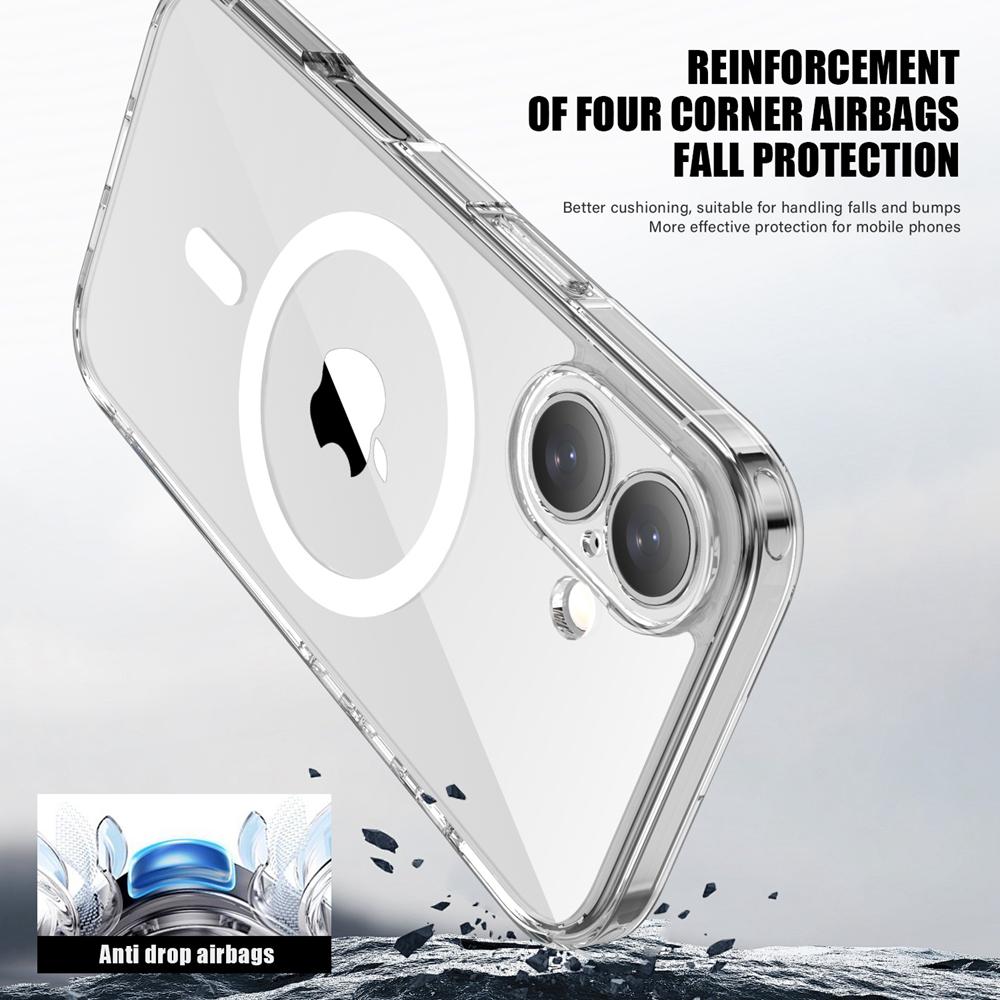 KEYSION Shockproof Transparent Case for MagSafe for iPhone 17 2025 HD Clear TPU+PC Magnetic Wireless Charging Phone Back Cover