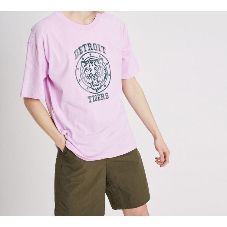 MLB Printed Sports Casual Loose Short Sleeve T-Shirt Unisex Tops Blue Purple 31TSTL931-46V