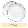 2 Pack 8.5 Inch Salad Plates Vitrelle Glass Durable Stackable Bistro Plates Microwave Dishwasher Safe Outdoor Dining