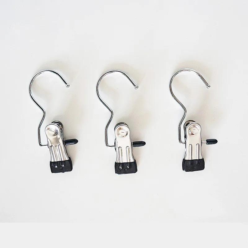 10Pcs Stainless Steel Laundry Hooks Boot Clips, Portable Hanging Pins, Heavyduty Closet Organizer Hangers, Home Travel Hangers