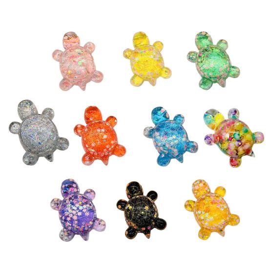 Transparent Sequin Turtle Ornaments Glitter Small Turtle Figurine for Fairy Gardens Aquarium DIY Crafts Desktop Decoration