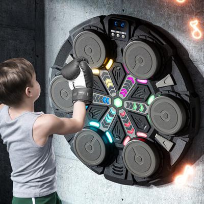 Hudební boxerský stroj s rukavicemi Nástěnný Rychlostní režimy Nastavitelný Elektronický boxerský trenažér Cíl LED světlo Úderová podložka Domácí cvičební vybavení