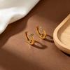 Light Luxury Zirconium Titanium Roller Ear Cuffs