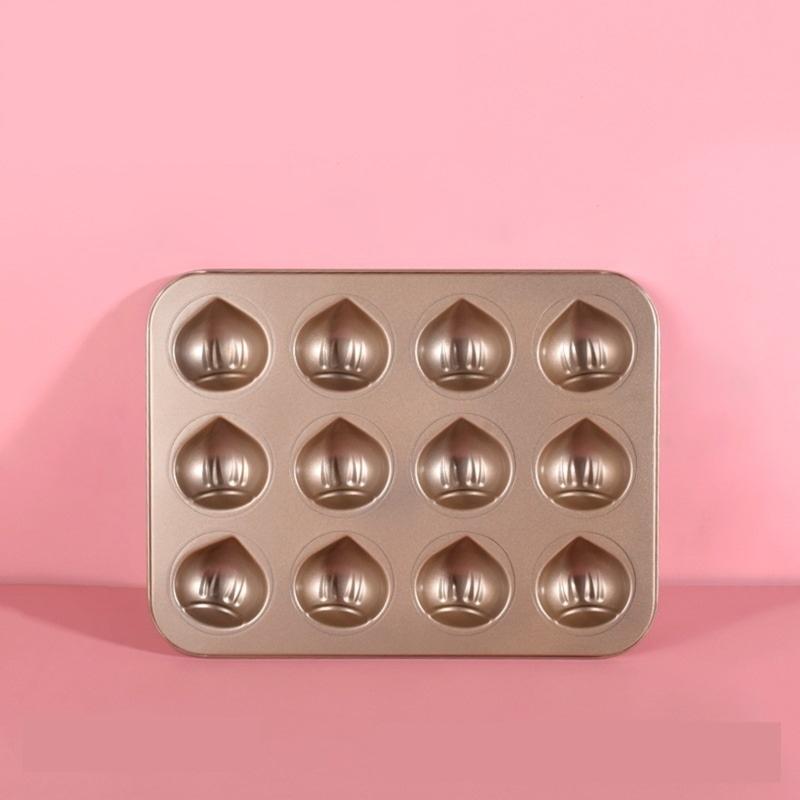 6/12 Cavities Chestnut Cake Pans Carbon Steel Material Cake Pans Baking Moulds Baking Pans Cake Pans Set for Cake Muffin