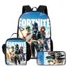 3Pcs Set Kids School Backpack With Lunch Bag & Pencil Bag,Cartoon Fortnite School Bags For Age 5-10,Lightweight For Boys Girls