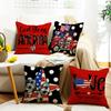 Festive Throw Pillow Case Linen Letter Print Living Room Home Fabric Cushion Pillow Case