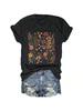 Wounisex's Boho Flower T Shirt Vintage Flowers Printed Shirt Colorful Wildflower Graphic Tee Casual Botanical Short Sleeve
