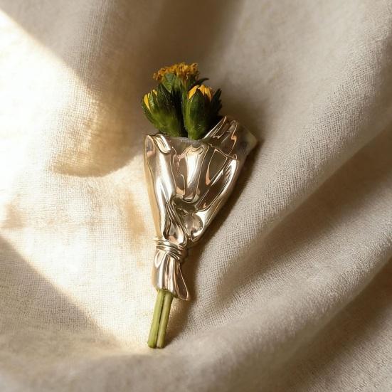 Brooch Random Matching DIY Small Bouquet Decoration Bouquet Vase Design Brooch Pin Coats Dresses Jackets DIY Bouquet Accessory