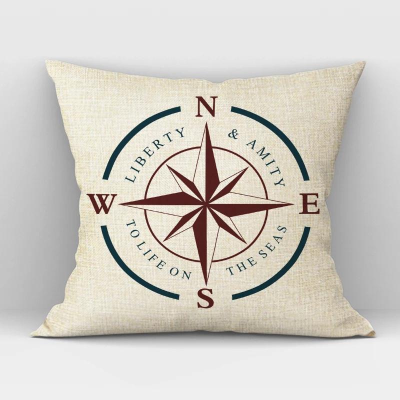 Navigation Anchor Ship Throw Pillows Cover Bedding Camping Hotel Office Pillowcase Ocean Cushion Cover for Home Decor