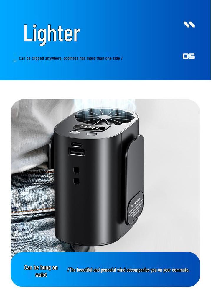 Portable Super Powerful Mini Cooling Waist Fan for Construction Sites