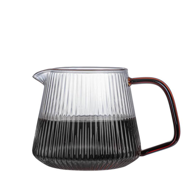 Shangqi Vertical Stripe Glass Coffee Sharing Pot