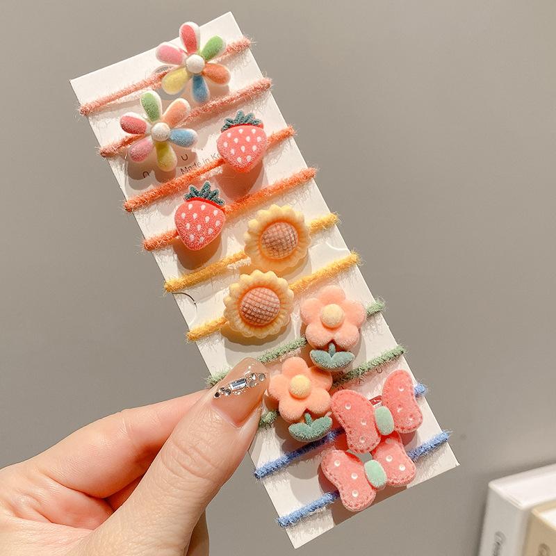 10-30PCS/Set, Cute Cartoon Animals, Hair Bands, Girls, Elastic Rubber Band, Headwear, Hair Accessories
