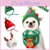 Festliches Hunde Katzen Weihnachts Hut Lätzchen Set – Rot/grün/weiß Polyester