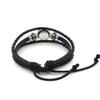 Punk 12 Constellation Bracelet Multilayer Leather Woven Handmade Night Light Star Bangle