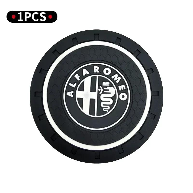 XCKPY1 Car Stickers For Alfa Romeo 1/2pcs Car Coaster Water Cup Slot Non-Slip Mat Pad Silicone For Alfa Romeo Giulietta GT 159 147 156