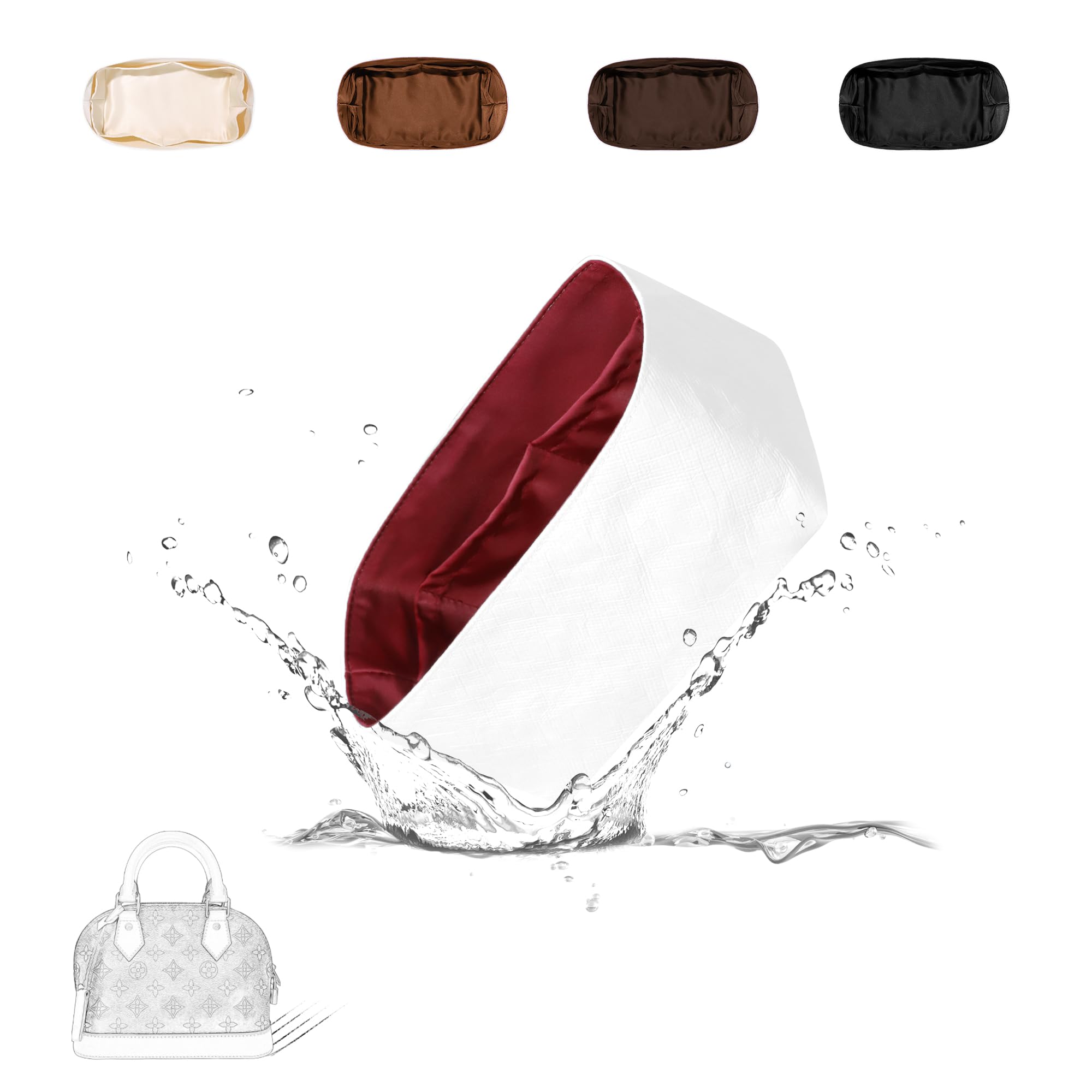 

19 NeatThin внешний материал внутренний мешок Внутренняя часть атласная ткань поверхность бумага Dupont Организация хранения применимо almaBB Alma BB Bag-in-bag рубиново-красный