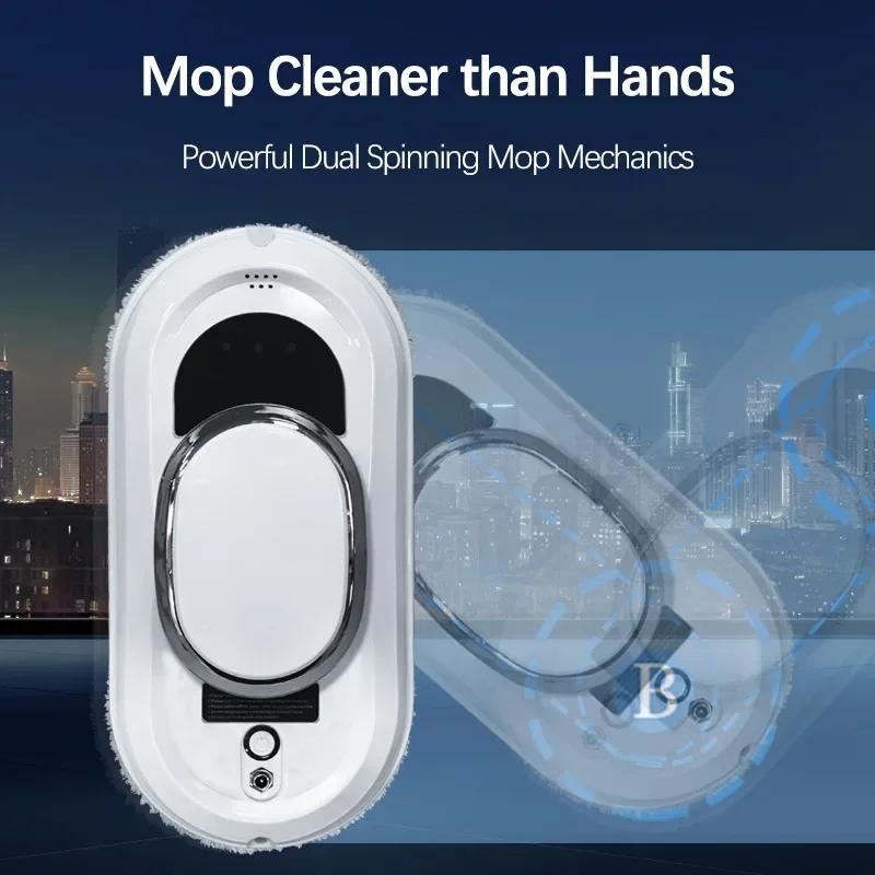 Intelligent Window Cleaning Robot, Electric Glass Cleaner with Remote Control for Home High-Rise Balcony Windows Window Cleaner