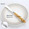 304 Stainless Steel Bamboo-Handled Knife Fork Spoon Set for Hotel Tableware and Western Food, Thickened Dessert Spoon and Steak Knife Fork.