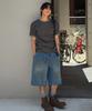 WMC Vintage Washed Denim Bermuda Pants_Blue