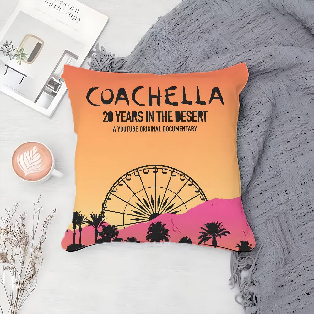 Coachella Valley Music Arts Festival Pillow Case Printing Pillowcase Living Room Sofa Cushion Cover Bedroom Room Decor