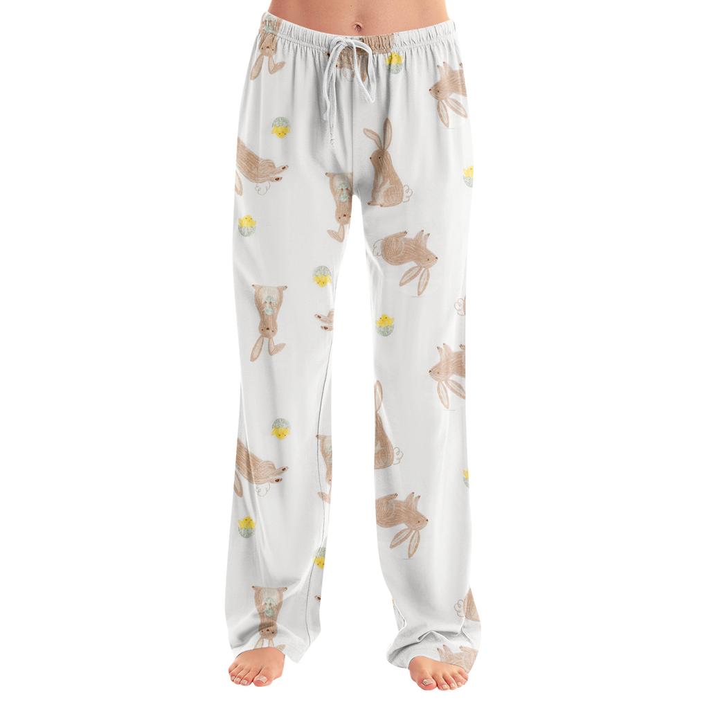 Anime Pajama Pants Sleepwear Casual Drawstring Elastic Waist Pants Comfy Straight Yoga Loose Trousers