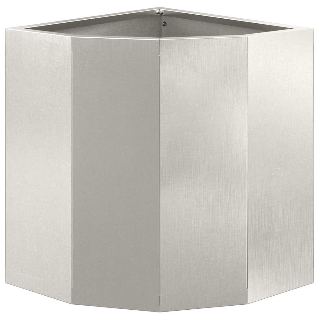 Corner Planter Silver 30 X 30 X 35 Cm Stainless Steel