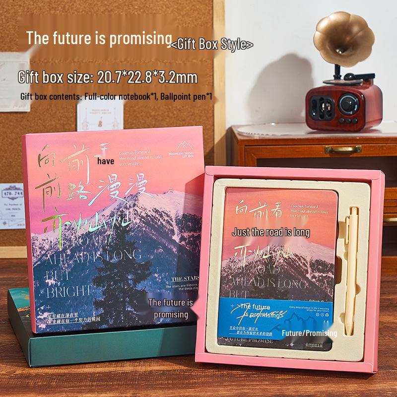 New Year Gift Box: Notebook Set for Students - Diary & Simple Planner with Hot Stamping