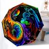 1pc Cosmic Yin Yang Symbol Automatic Umbrella - Stylish, Durable, with 8-Rib Manual Open Design, Elegant Black Handleyy250920172