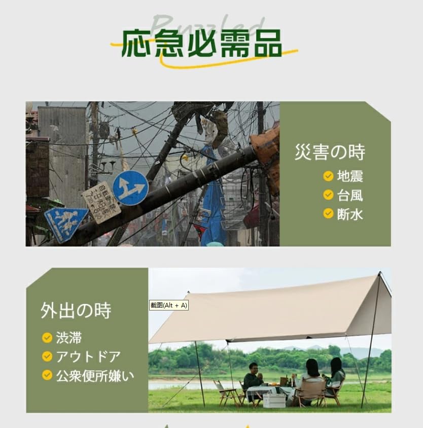 Juicell Portable Emergency Portable Emergency Disaster Preparedness Car and Traffic Easy to Portable Emergency 200kg Weight Washable Disaster