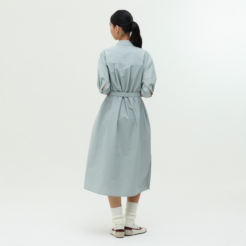 Ibiem Cotton Belted Shirt Dress Emp7Wop080