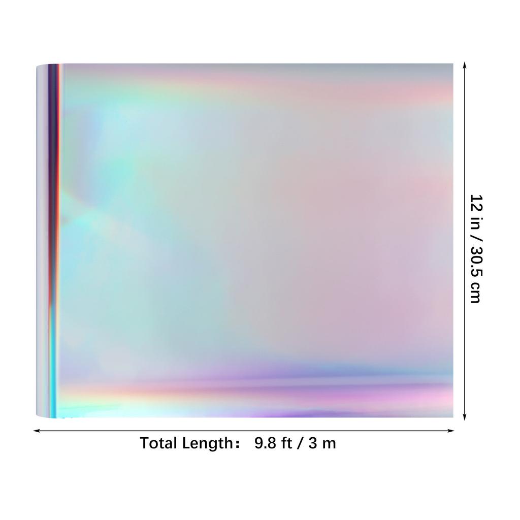 Holographic Permanent Vinyl Roll Strong Adhesive Vinyl for Window Car Mug Glass Decoration Craft DIY Project Decal Sheet