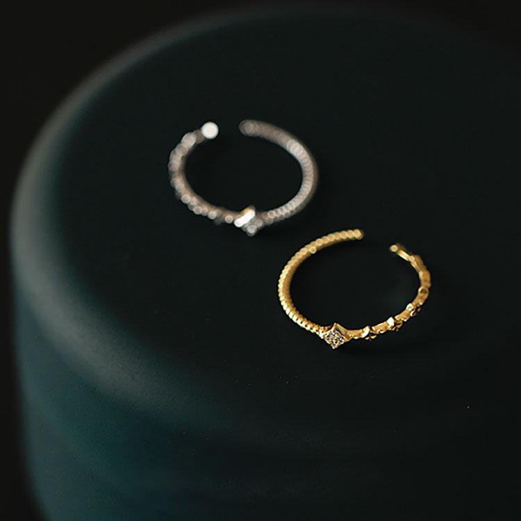 Elegant Women's Gold-Plated Sterling Silver Open Ring - Light Luxury Jewelry Accessory