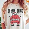 Funny Retro Christmas Comfort Colors® T-Shirt, Ol' Saint Thicc, Funny Santa Shirt, Women's Christmas Shirt, Trendy Holiday Tee, Graphic Tee