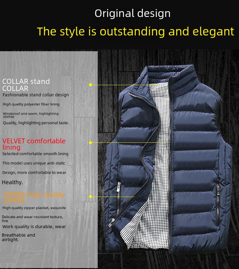 Men’s Autumn/Winter Korean Style Warm Vest – Trendy, Handsome, Thick, 10 Colors