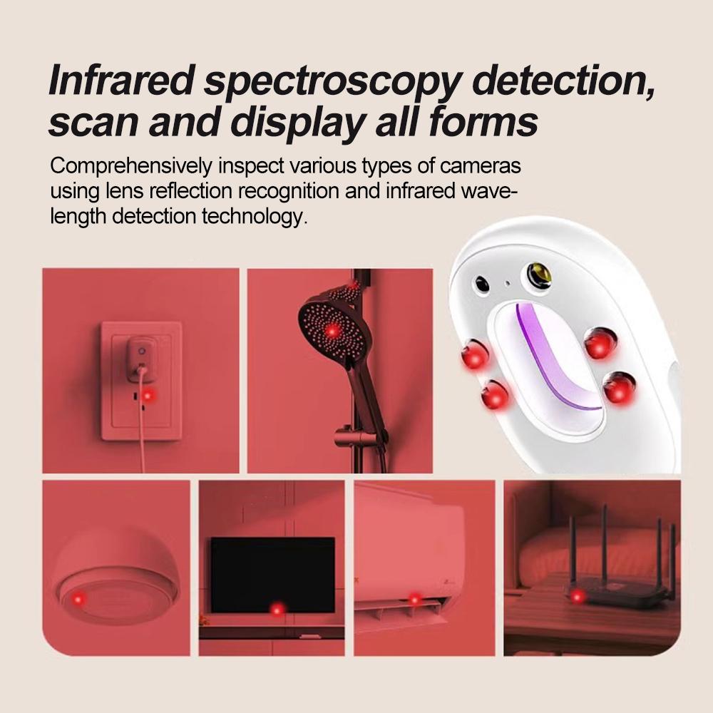 IR Camera Detector Intelligent Mini Hidden Camera Signal Detector Rechargeable Hanging Security Alarm Protection Detector