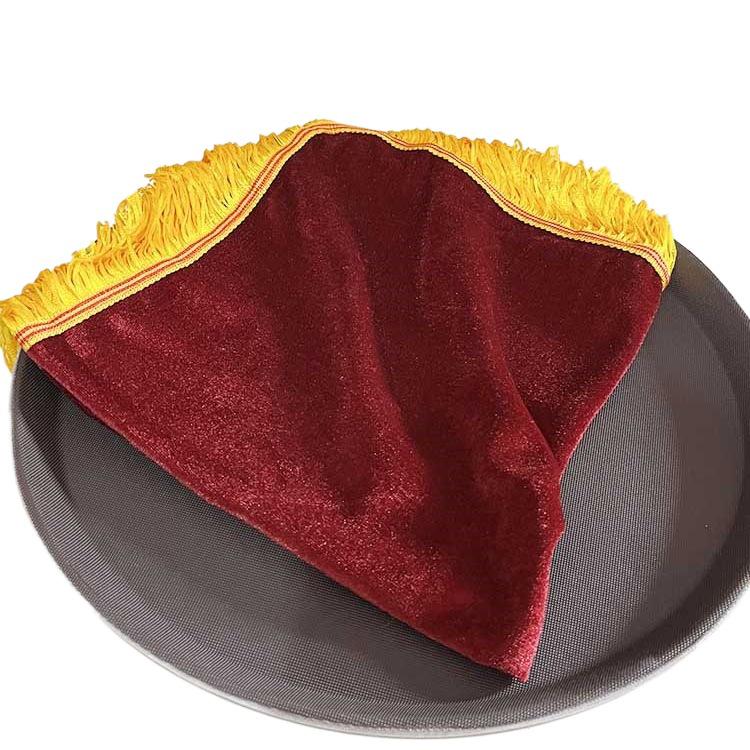 Roter Samt Satin Quaste Jubiläumszeremonie Tablett Tuch