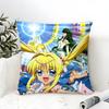 Pillow Case Cotton Linen Fabric Square Zipper Pillowcase Home Decorative Living Room Comic Anime M-Mermaid Melody Pichi Pichi 4