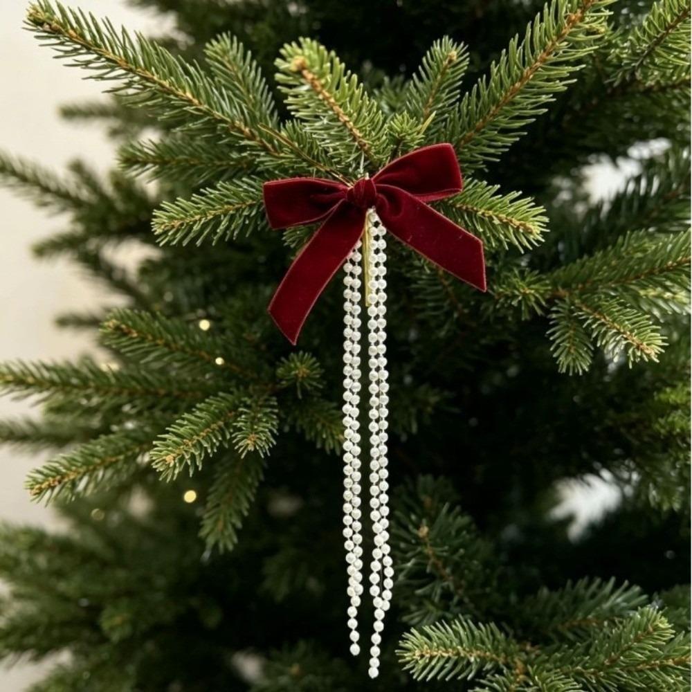 Red Color Red Ribbon Bows Gold Twist Ties Gift Wrap Bows Elegant Christmas Tree Bows Gift Wrapping