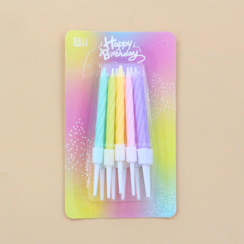 New Birthday Cake Colorful Threaded Candles Creative Children's Party Colorful Mixed 10 Small Candles