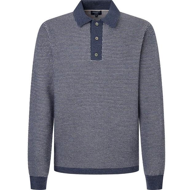 

Hackett Textured Knit поло с длинными рукавами M