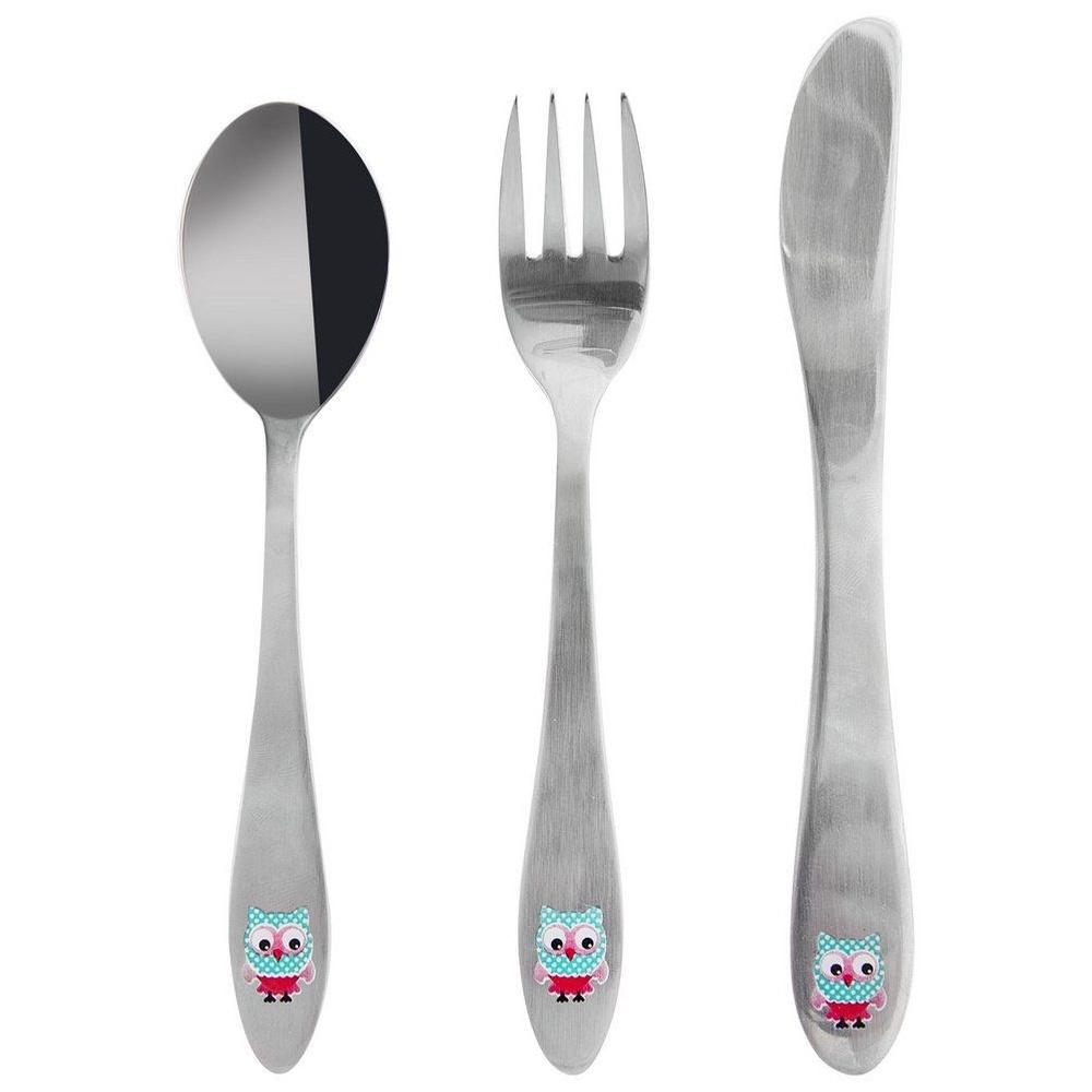 Children's Cutlery Steel Fork Knife Spoon Owl Cutlery Set