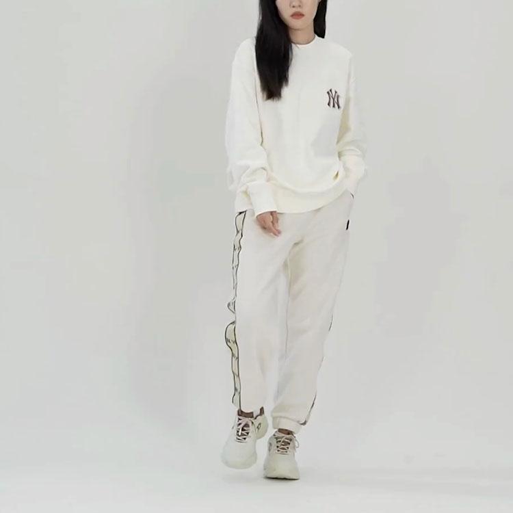 New MLB New York Yankees Knitted Sweatpants Unisex Cream 3APTM0326-50CRS